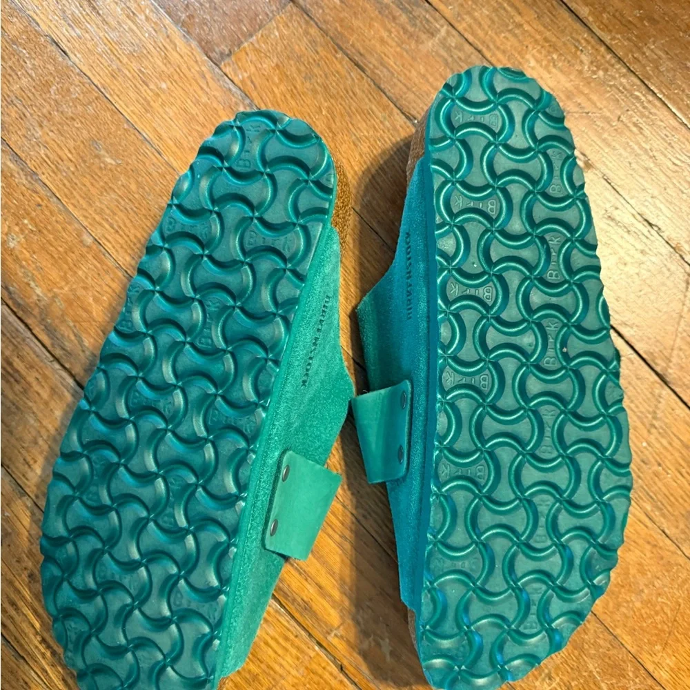 Birkenstock Kyoto Nubuck Sandals in Green - Picture 6 of 8